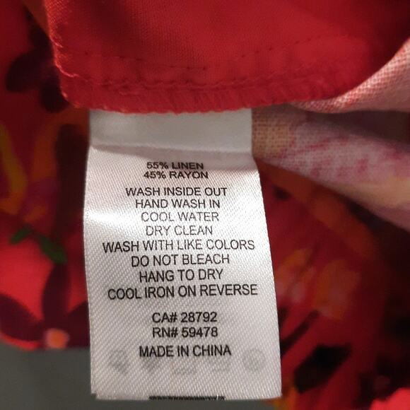 C&C California Linen Rayon Floral Shorts 6 Hi Waist Beaded Fringe Festival Boho - Picture 7 of 11